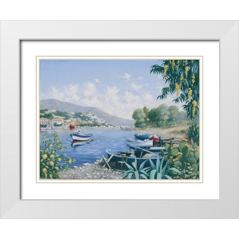 Enjoyable moment White Modern Wood Framed Art Print with Double Matting by Motz, Peter