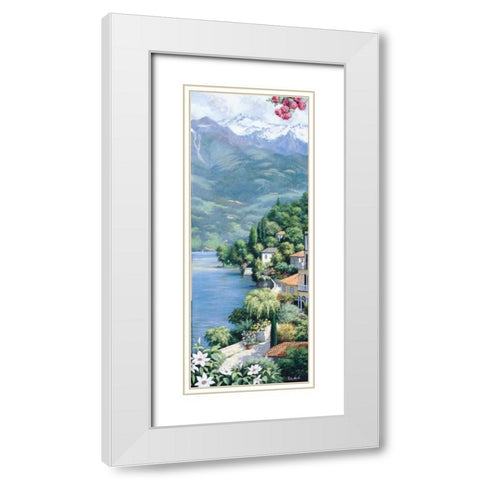 Lago di Como White Modern Wood Framed Art Print with Double Matting by Motz, Peter