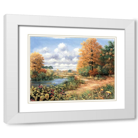 Autumn time White Modern Wood Framed Art Print with Double Matting by Motz, Peter