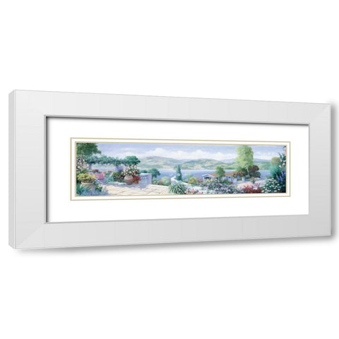 Panorama I White Modern Wood Framed Art Print with Double Matting by Motz, Peter