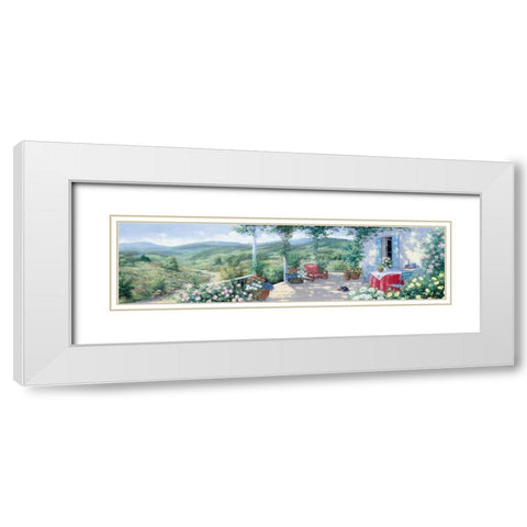 Panorama II White Modern Wood Framed Art Print with Double Matting by Motz, Peter