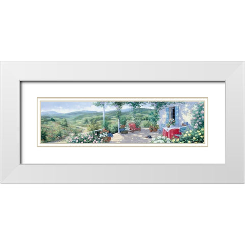 Panorama II White Modern Wood Framed Art Print with Double Matting by Motz, Peter
