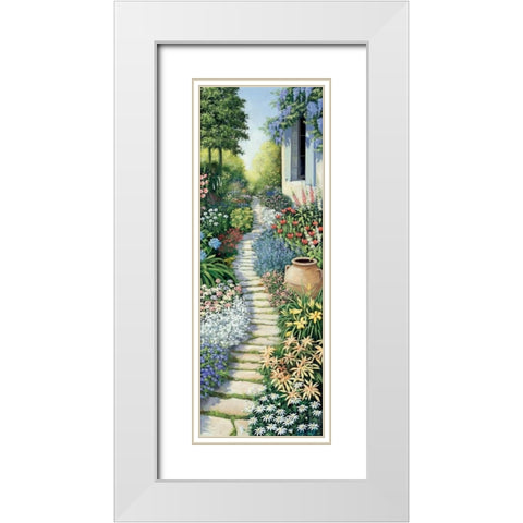 Flowers in fulfilment White Modern Wood Framed Art Print with Double Matting by Motz, Peter