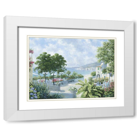 Ocean view White Modern Wood Framed Art Print with Double Matting by Motz, Peter