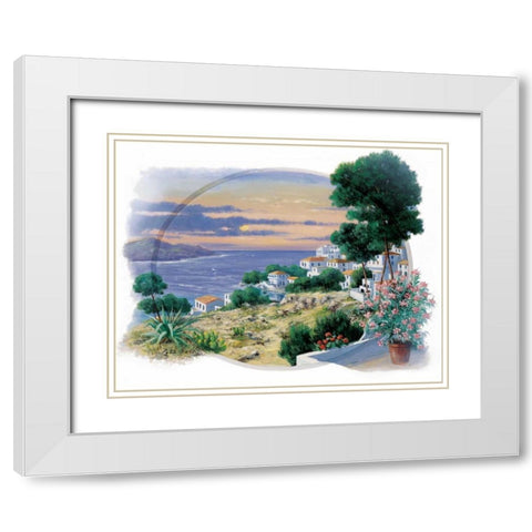 A window to paradise II White Modern Wood Framed Art Print with Double Matting by Motz, Peter