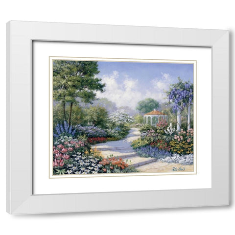 Walking through the park White Modern Wood Framed Art Print with Double Matting by Motz, Peter