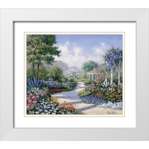 Walking through the park White Modern Wood Framed Art Print with Double Matting by Motz, Peter