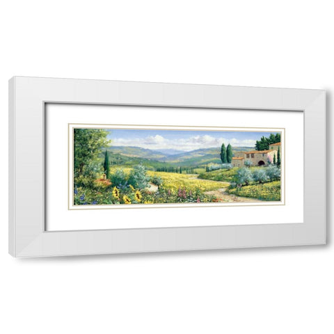 View over Toscane White Modern Wood Framed Art Print with Double Matting by Motz, Peter