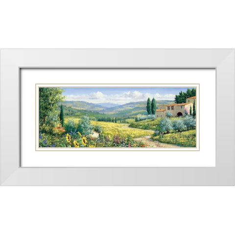 View over Toscane White Modern Wood Framed Art Print with Double Matting by Motz, Peter