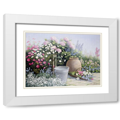 Elly view White Modern Wood Framed Art Print with Double Matting by Motz, Peter