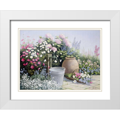 Elly view White Modern Wood Framed Art Print with Double Matting by Motz, Peter