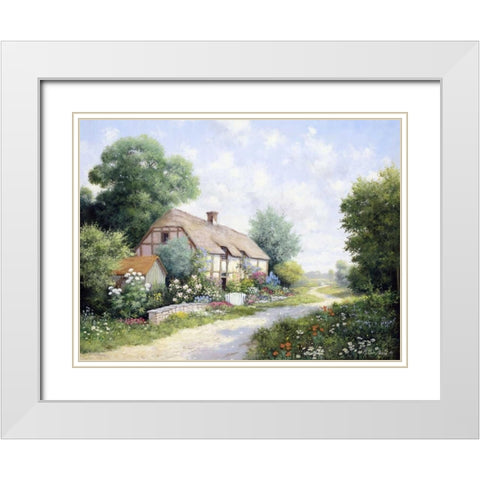 My house  White Modern Wood Framed Art Print with Double Matting by Motz, Peter