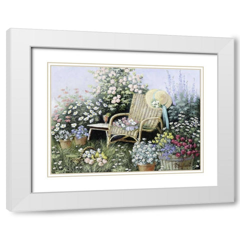 Chair of love White Modern Wood Framed Art Print with Double Matting by Motz, Peter