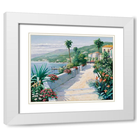 Costa del Pietro I White Modern Wood Framed Art Print with Double Matting by Motz, Peter