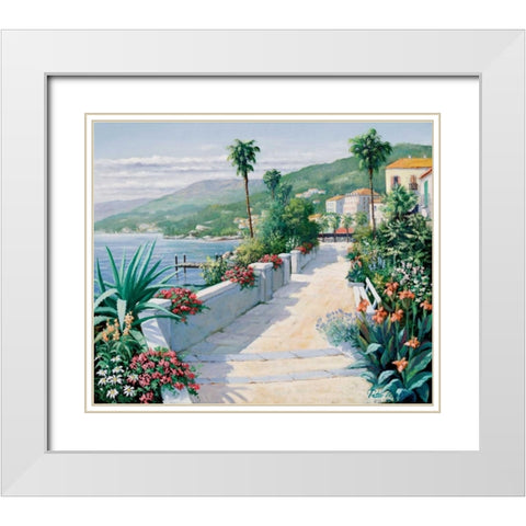 Costa del Pietro I White Modern Wood Framed Art Print with Double Matting by Motz, Peter