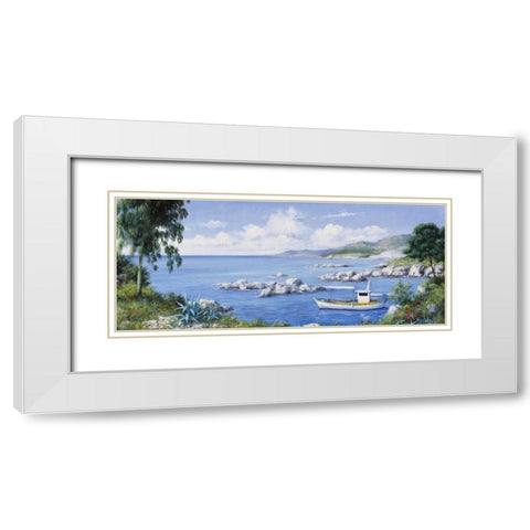 Waterrock White Modern Wood Framed Art Print with Double Matting by Motz, Peter