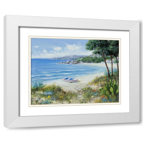 Waves  White Modern Wood Framed Art Print with Double Matting by Motz, Peter