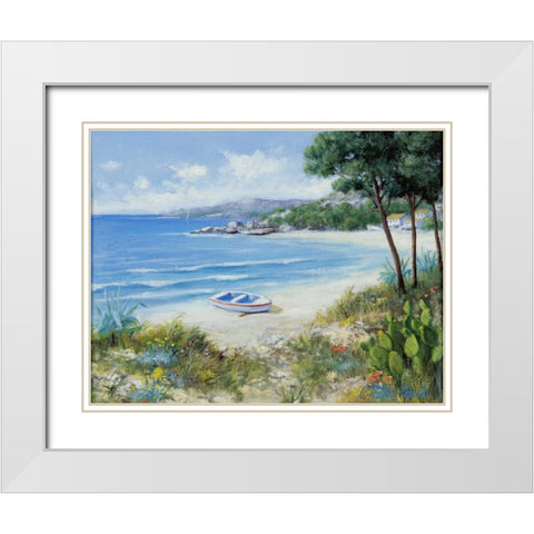 Waves  White Modern Wood Framed Art Print with Double Matting by Motz, Peter