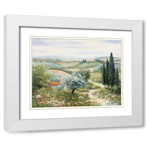 Italy II White Modern Wood Framed Art Print with Double Matting by Motz, Peter