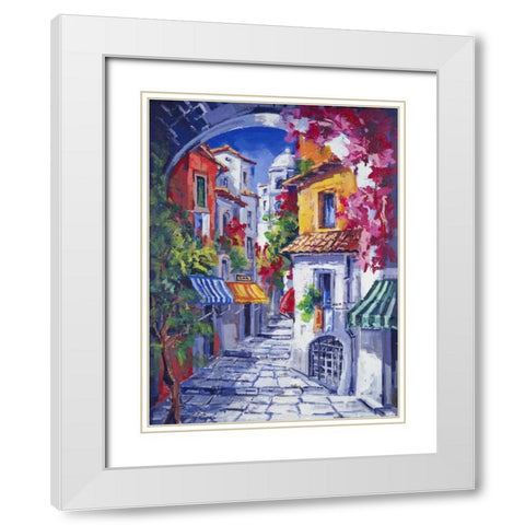 Vicolo caratteristico White Modern Wood Framed Art Print with Double Matting by di Viccaro, Roberto