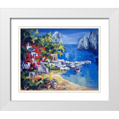 Paesaggio caprese White Modern Wood Framed Art Print with Double Matting by di Viccaro, Roberto