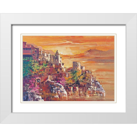 Al tramonto White Modern Wood Framed Art Print with Double Matting by di Viccaro, Roberto