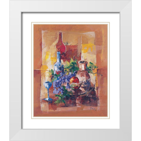 Natura in ocra White Modern Wood Framed Art Print with Double Matting by di Viccaro, Roberto