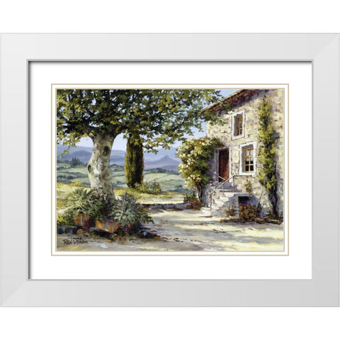 French scene White Modern Wood Framed Art Print with Double Matting by Withaar, Reint