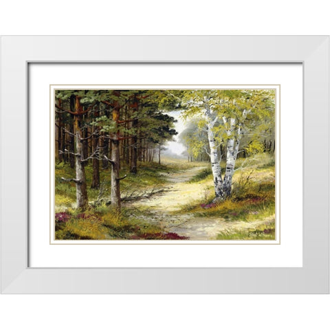 Nature walk White Modern Wood Framed Art Print with Double Matting by Withaar, Reint