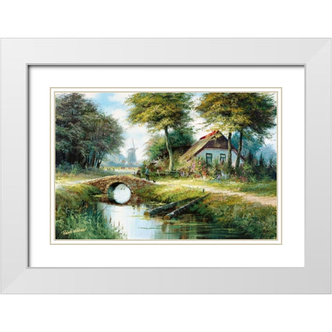 Dutch country scene White Modern Wood Framed Art Print with Double Matting by Withaar, Reint