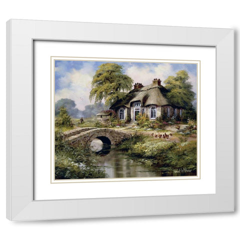 English cottage I White Modern Wood Framed Art Print with Double Matting by Withaar, Reint