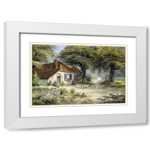 Fairy-like cottage White Modern Wood Framed Art Print with Double Matting by Withaar, Reint