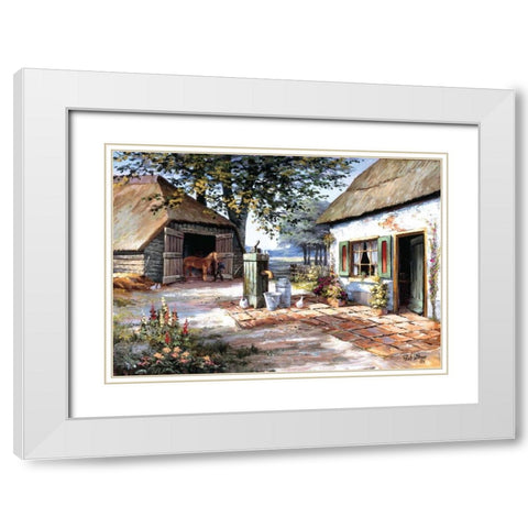 The farm White Modern Wood Framed Art Print with Double Matting by Withaar, Reint