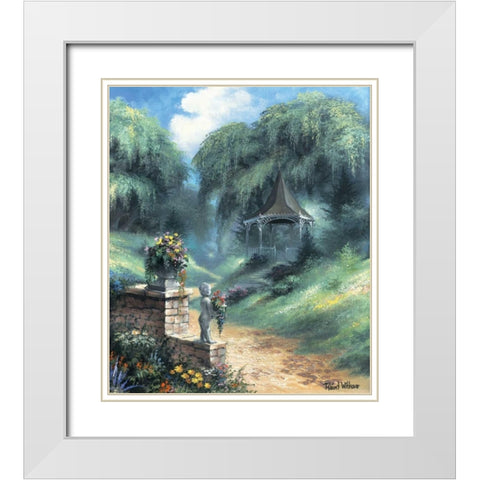 Backgarden II White Modern Wood Framed Art Print with Double Matting by Withaar, Reint