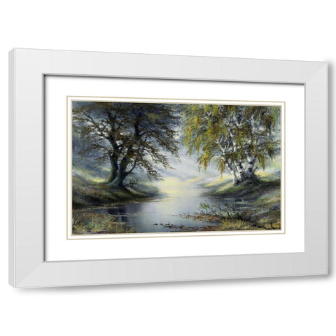 Forest White Modern Wood Framed Art Print with Double Matting by Withaar, Reint