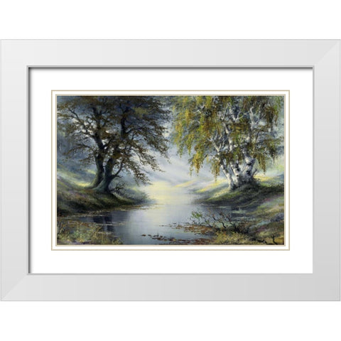 Forest White Modern Wood Framed Art Print with Double Matting by Withaar, Reint