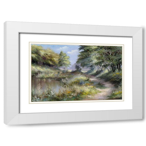 At the water White Modern Wood Framed Art Print with Double Matting by Withaar, Reint