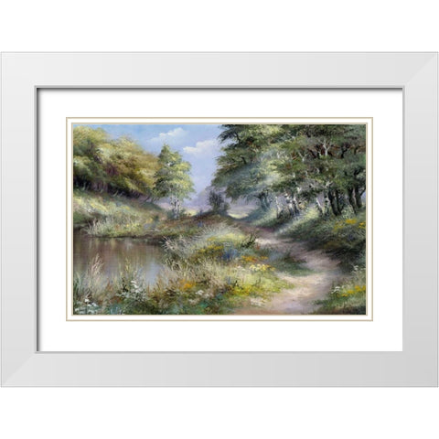 At the water White Modern Wood Framed Art Print with Double Matting by Withaar, Reint