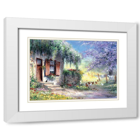 Unexpected visitors White Modern Wood Framed Art Print with Double Matting by Withaar, Reint