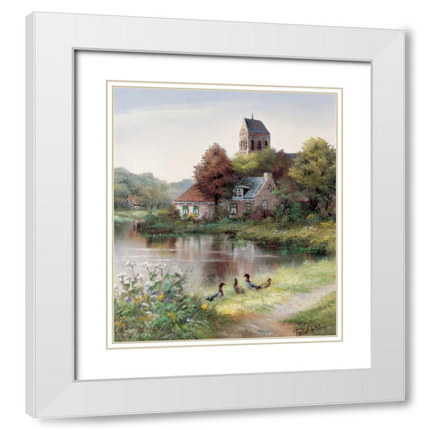 Lovely day White Modern Wood Framed Art Print with Double Matting by Withaar, Reint