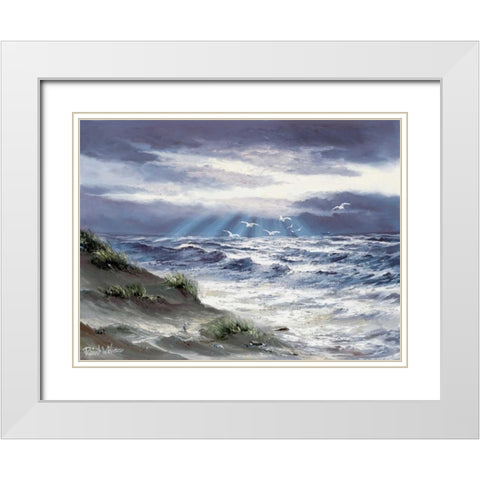 Unmeasured depths White Modern Wood Framed Art Print with Double Matting by Withaar, Reint