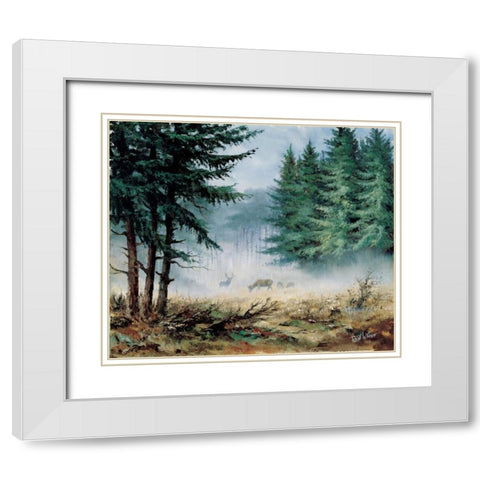 Morning in mist White Modern Wood Framed Art Print with Double Matting by Withaar, Reint