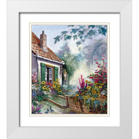 The blossomming barrow White Modern Wood Framed Art Print with Double Matting by Withaar, Reint