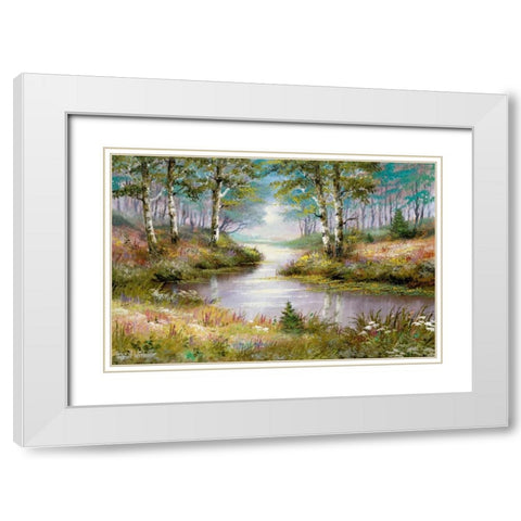 Mysterious stream White Modern Wood Framed Art Print with Double Matting by Withaar, Reint