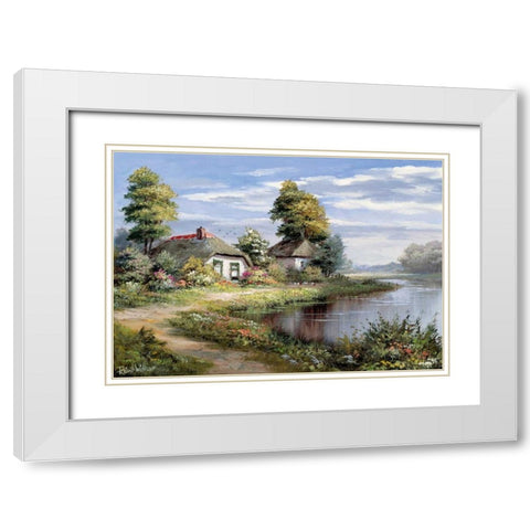 Living at the waterside White Modern Wood Framed Art Print with Double Matting by Withaar, Reint