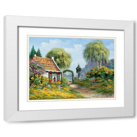 Happy living White Modern Wood Framed Art Print with Double Matting by Withaar, Reint