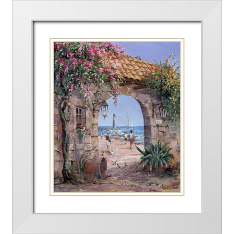 Beach White Modern Wood Framed Art Print with Double Matting by Withaar, Reint