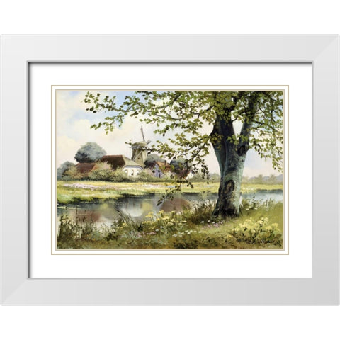 Classic tense White Modern Wood Framed Art Print with Double Matting by Withaar, Reint
