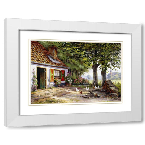 Farmhouse II White Modern Wood Framed Art Print with Double Matting by Withaar, Reint