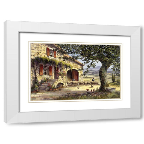Farmhouse II White Modern Wood Framed Art Print with Double Matting by Withaar, Reint